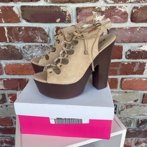 JustFab Lace Up platform heels